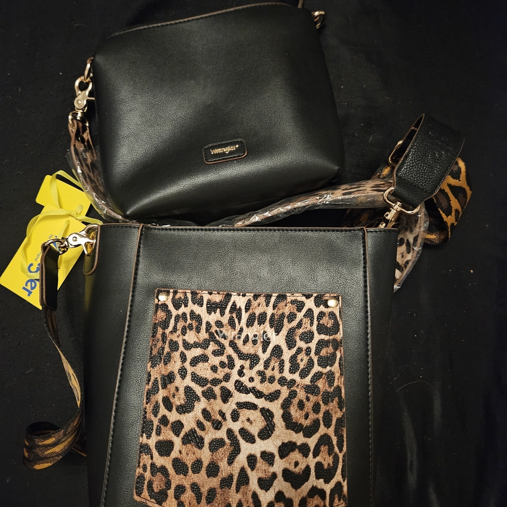 Wrangler Black and Leopard Print Women's Bags 2 For 1